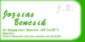 jozsias bencsik business card